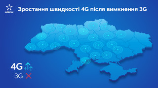 Отключение 3G от Киевстар в некоторых городах обеспечило рост скорости 4G до +68%