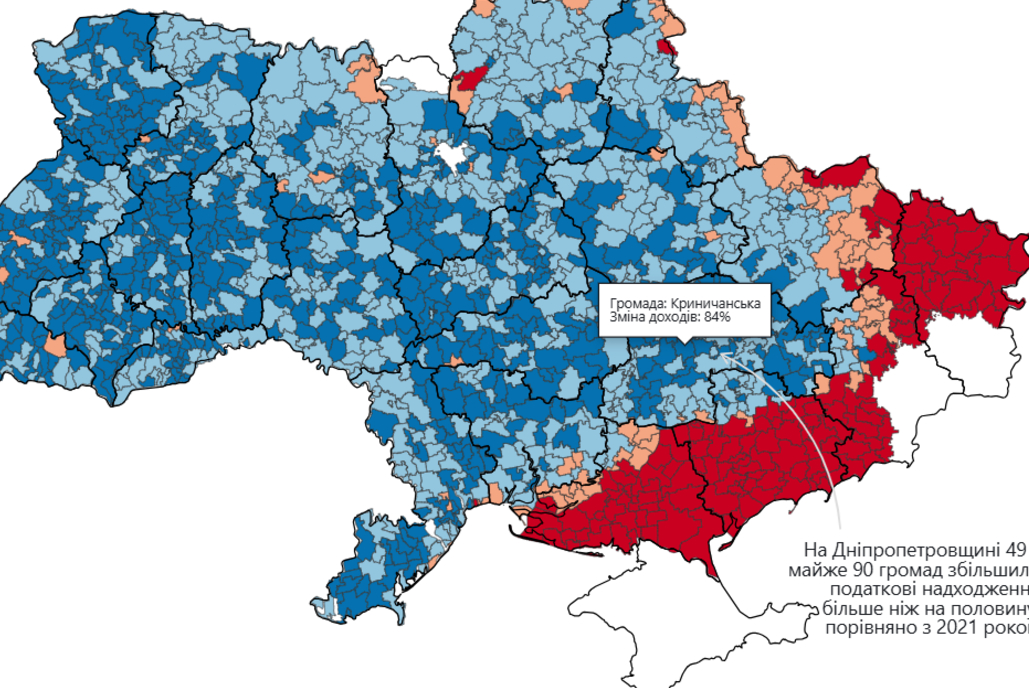 У яких громадах грошей стало більше, ніж було до великої війни