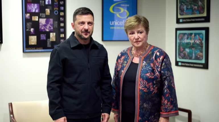 Зеленський у Нью-Йорку обговорив з головою МВФ нову програму підтримки України