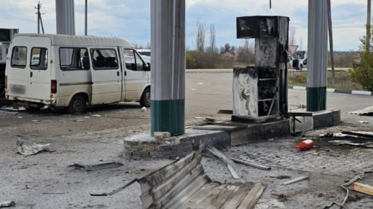 Россияне попали в АЗС в Богодухове на Харьковщине: есть пострадавшие