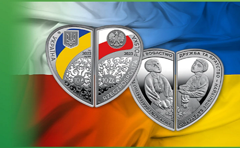 Нацбанки Польщі та України випустять срібні монети у формі серця до Дня Незалежності України