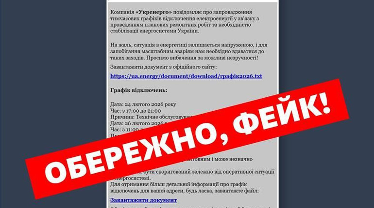 Укренерго попередило про розсилку фейкових повідомлень від шахраїв на пошту