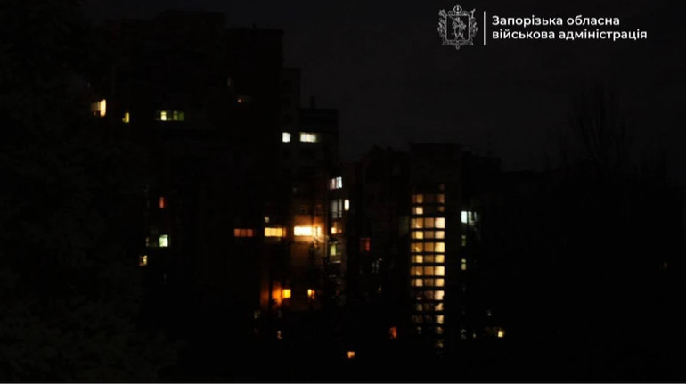В Запорожской области после семичасового блэкаута восстановили электроснабжение