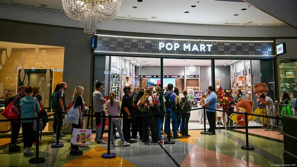 Очередь на открытии первого магазина Pop Mart в Берлине, июль 2025 года