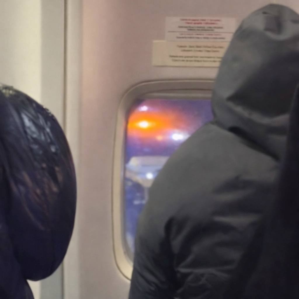 Вид з салону літака рейсу Петербург – Якутськ. Ззовні – машини екстрених служб