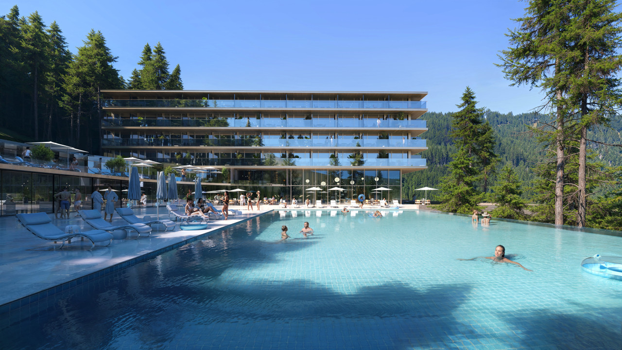 Infinity басейн першого готельного комплексу GORO Mountain Resort