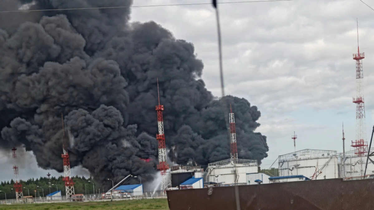 На фото зафіксовано пожежу в районі третьої злітно-посадкової смуги аеропорту Шереметьєво