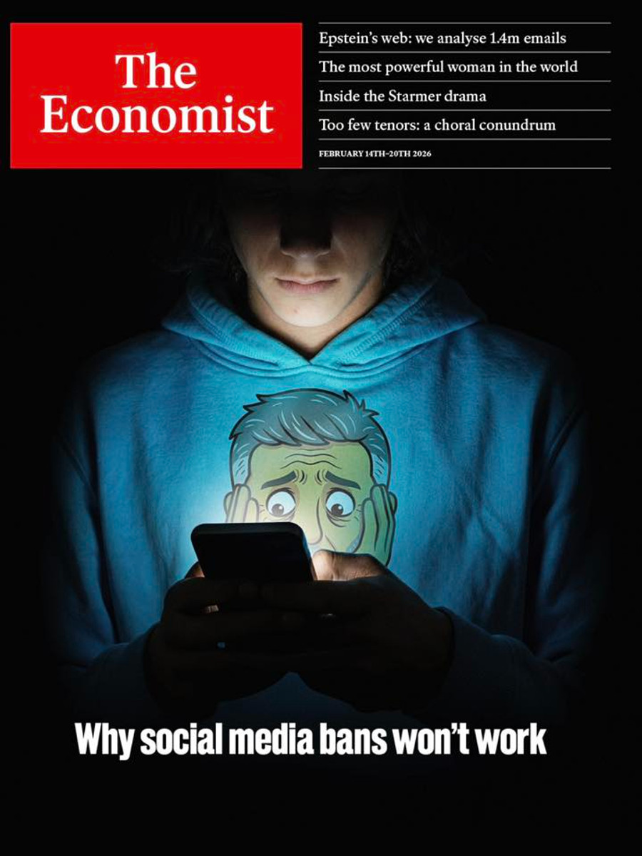 Обкладинка The Economist, присвячена забороні соцмереж – видання сумнівається, що бан спрацює