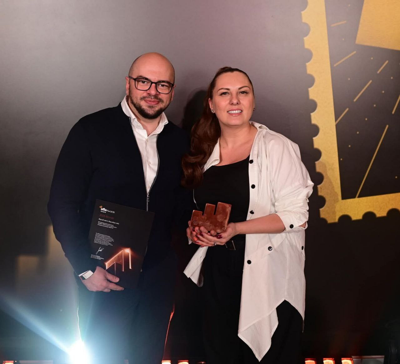 Виталий Осипчук и Ксения Новикова на церемонии награждения Effie Awards Ukraine 2025