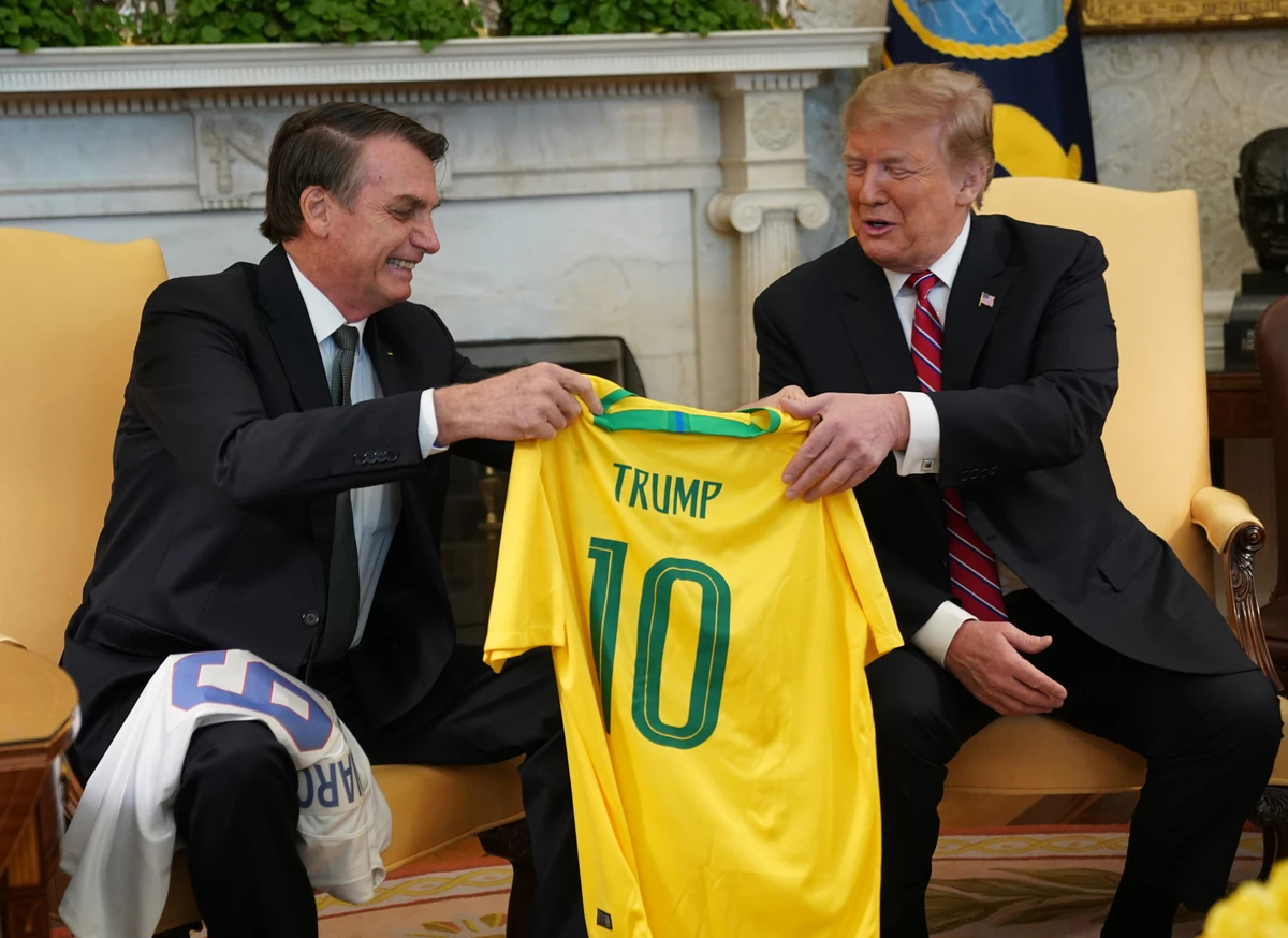 Трамп и Жаир Болсонару во время встречи в Белом доме, май 2019 года