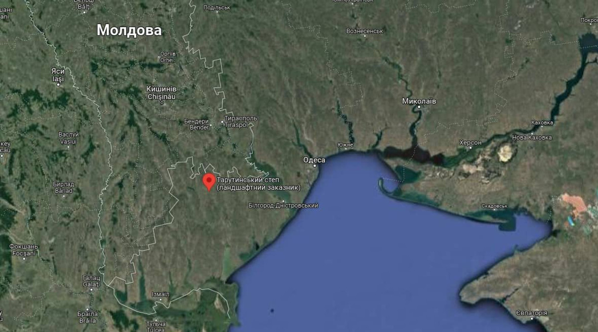 Тарутинський полігон на мапі