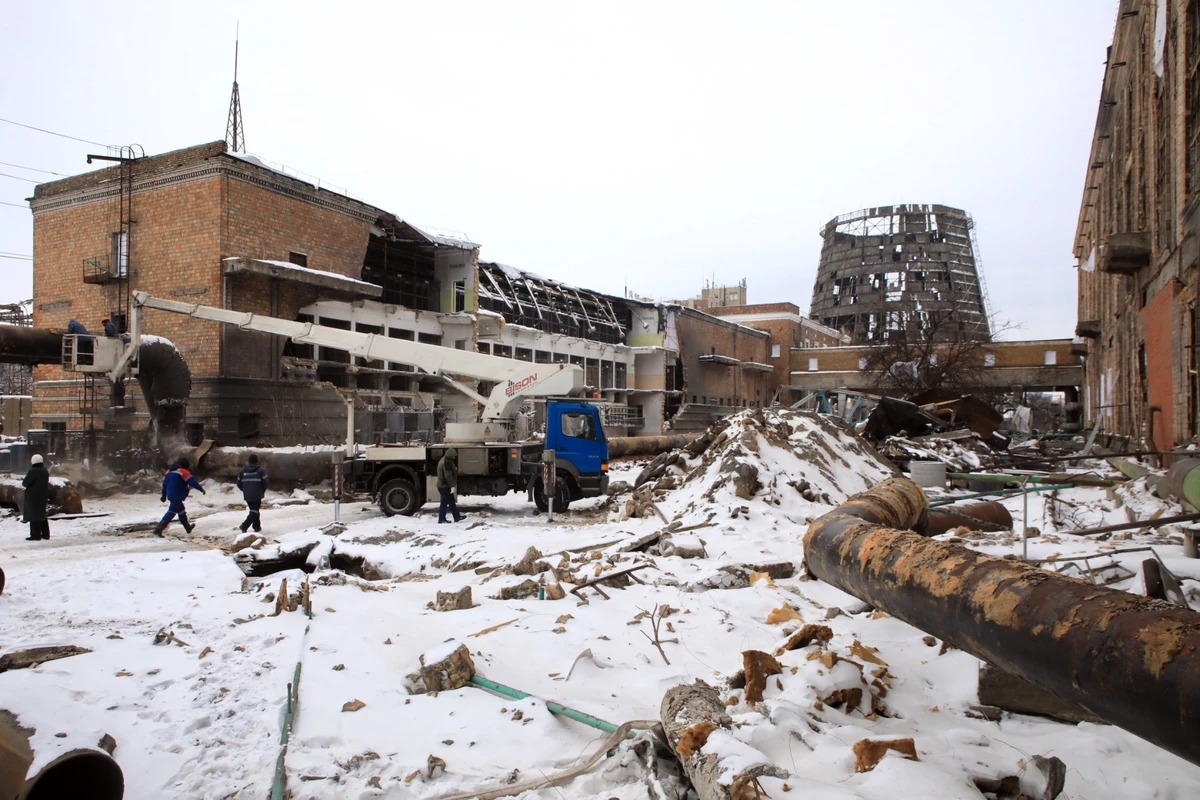 Дарницкая ТЭЦ, обстрел