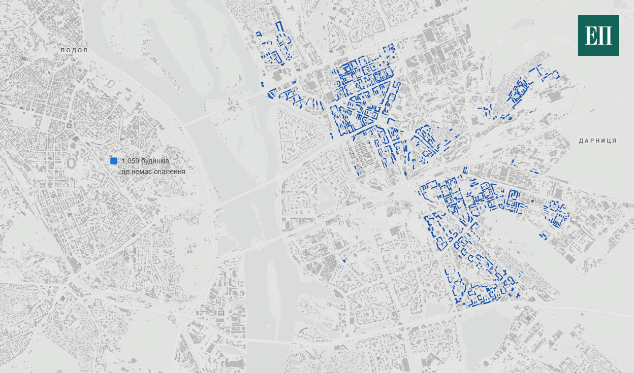 Які будинки у Києві залишаться без тепла до кінця зими